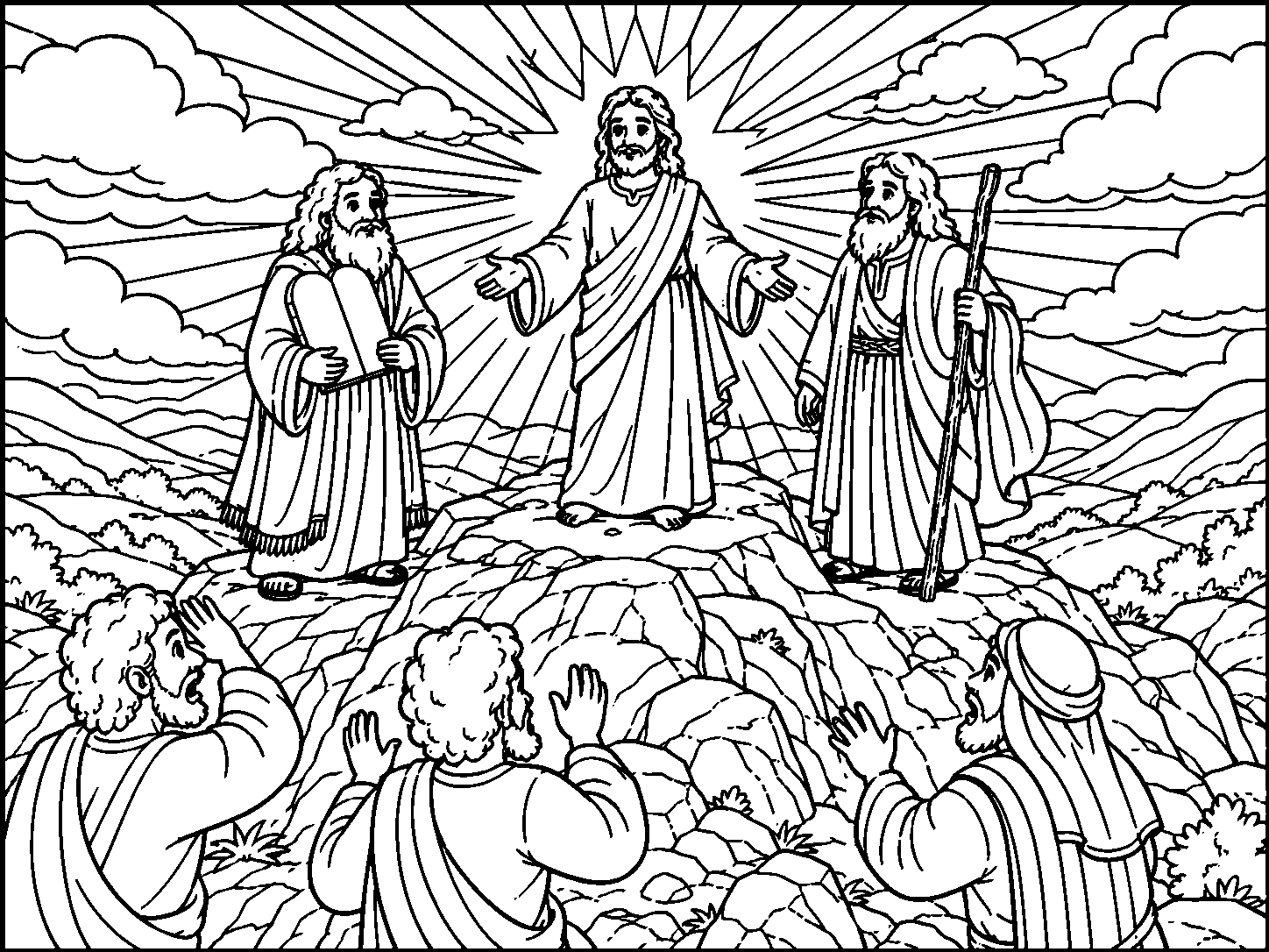 The Transfiguration colouring page preview