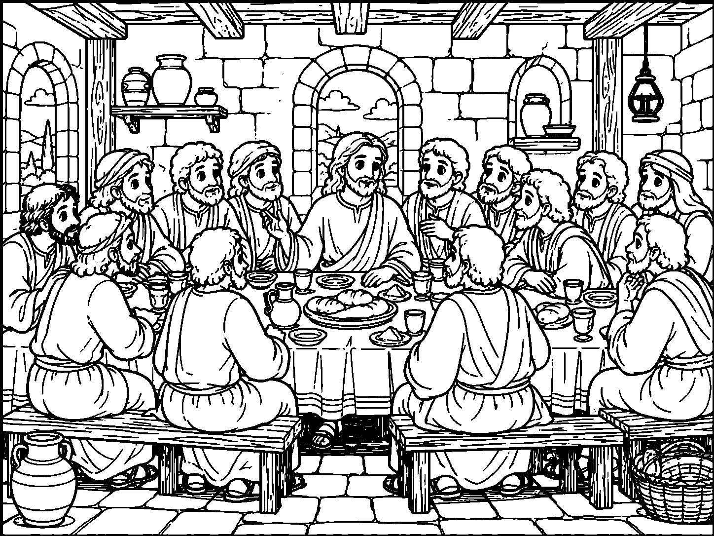 The Last Supper colouring page preview