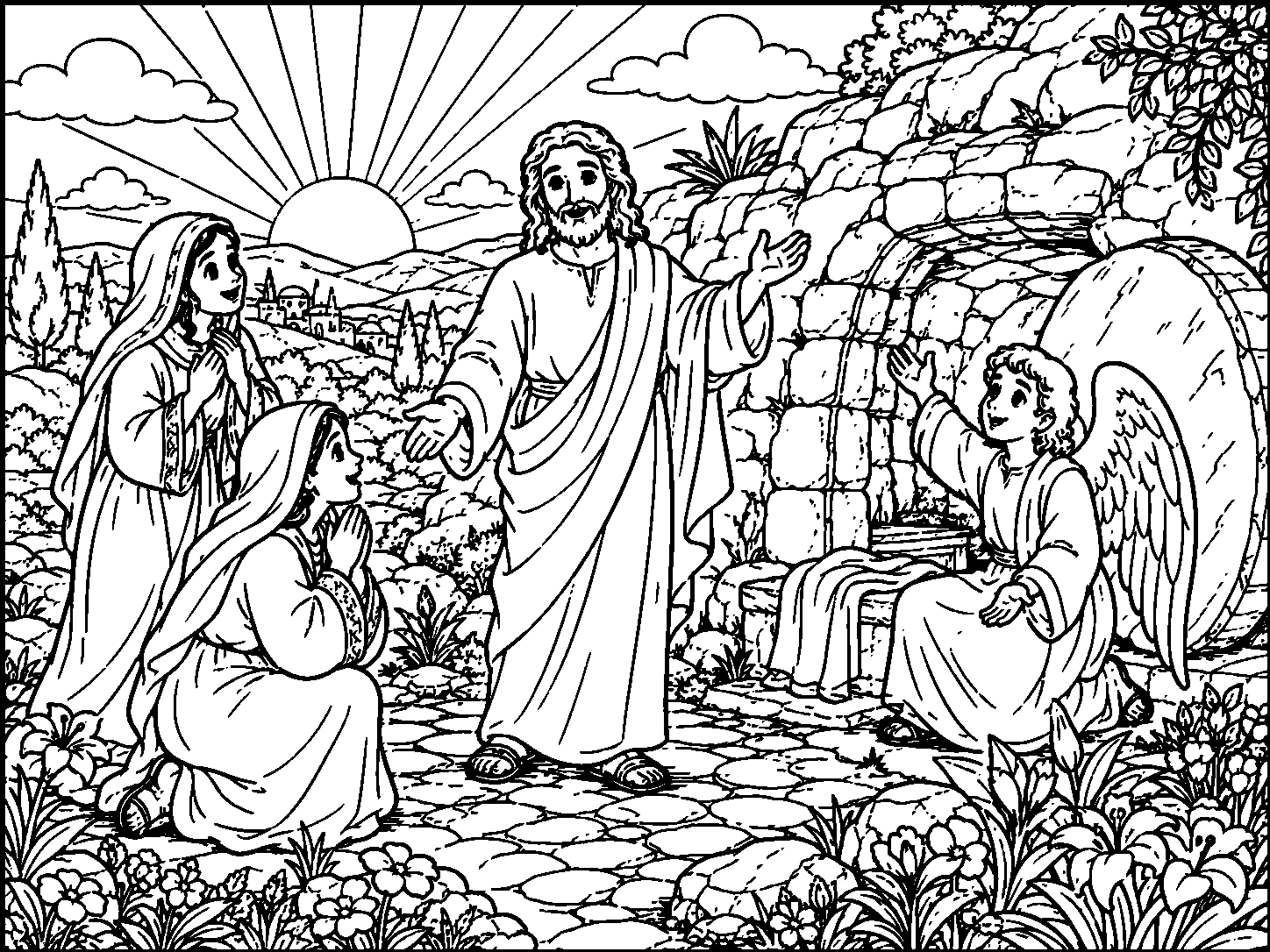 The Resurrection colouring page preview