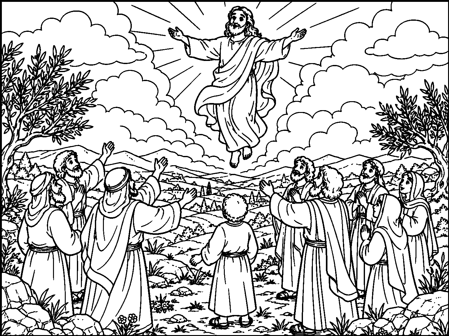 The Ascension colouring page preview