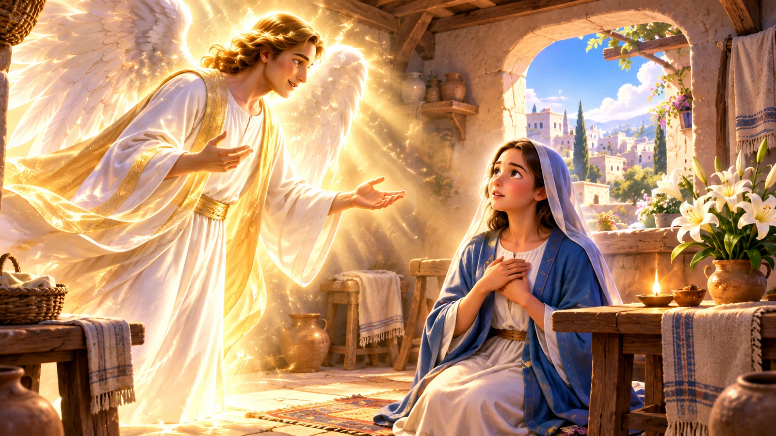 Illustration for The Angel Visits Mary