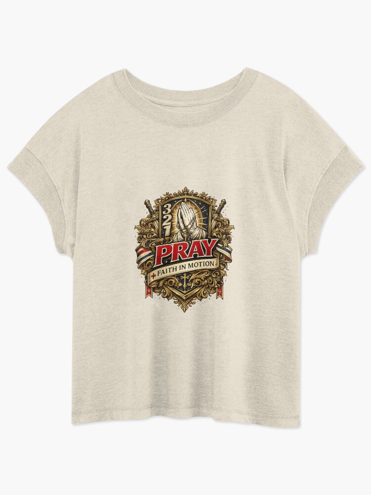 321 PRAY Faith In Motion shirt available from the 321Pray Redbubble shop