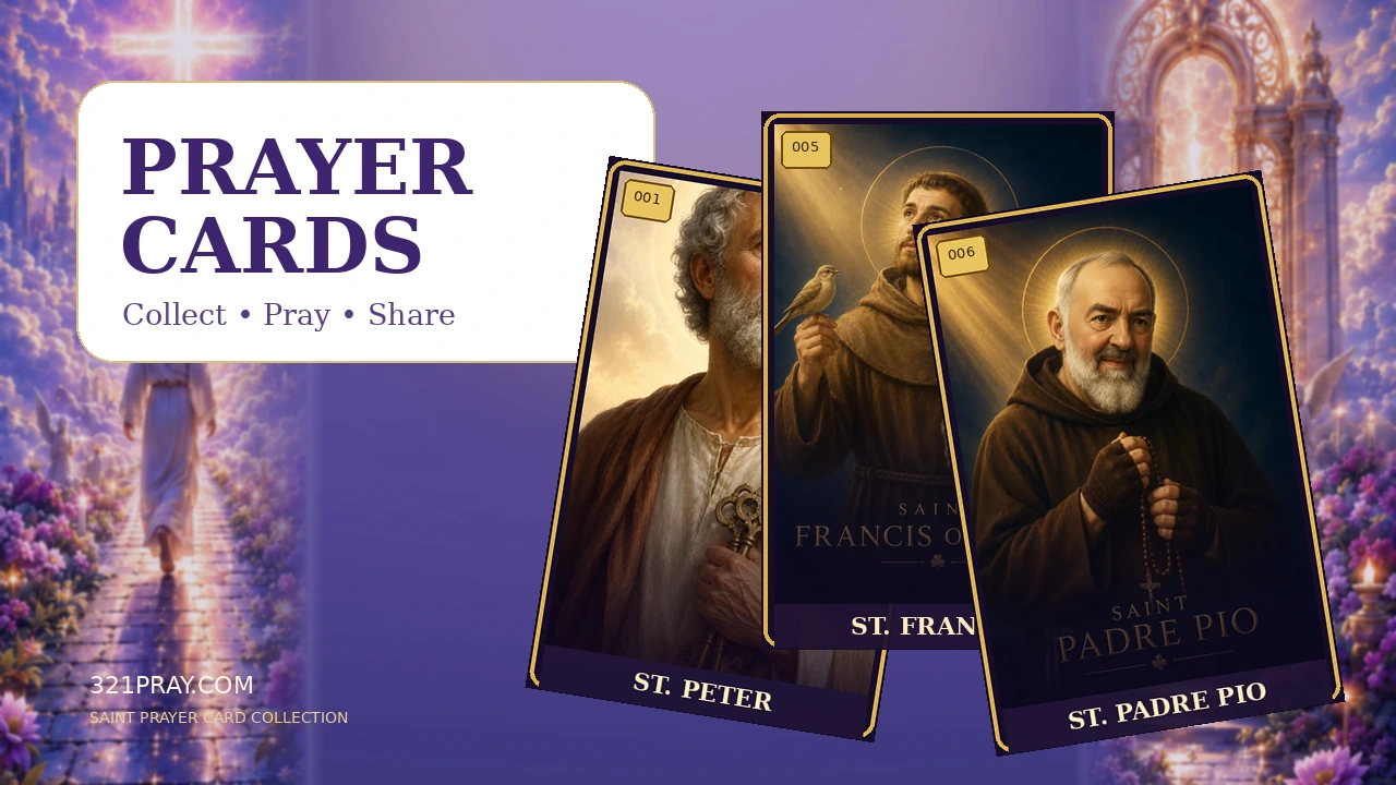 321 PRAY collectible Saint Prayer Cards