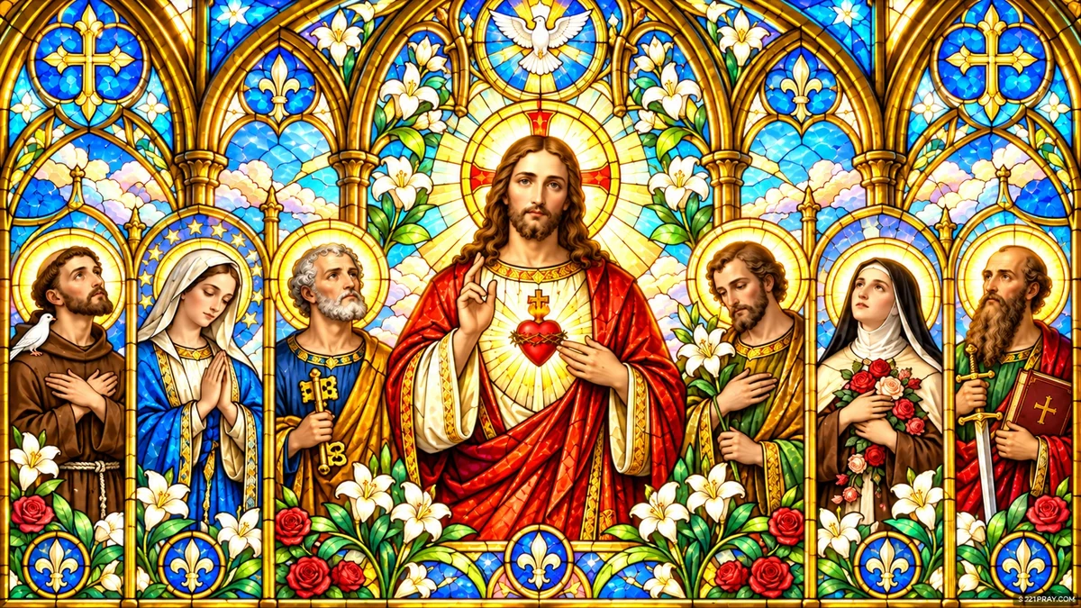 Sacred Heart stained-glass Living Prayer Window